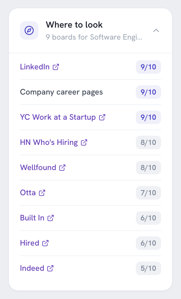 Guildy job source advisor: ranked job boards for your role